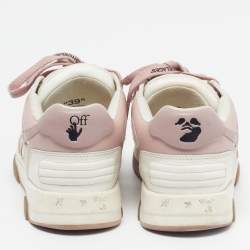 Pre Owned Off-White Out of Office Size 39 Pink/White Leather Lace Up Sneakers