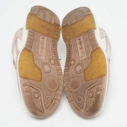 Pre Owned Off-White Out of Office Size 39 Pink/White Leather Lace Up Sneakers