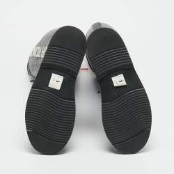 Pre Owned Off-White Quote Motif Size 40 Black Rubber Knee Length Boots