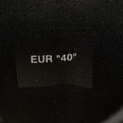 Pre Owned Off-White Quote Motif Size 40 Black Rubber Knee Length Boots