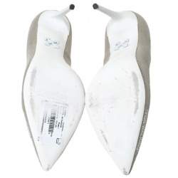 Pre Owned Off-White Beige Canvas Pointed Toe Pumps Size 39