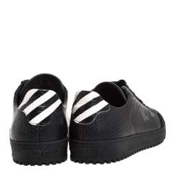 Pre Owned حذاء رياضي أوف وايت أربطة جلد طباعة أرو أسود مقاس 38