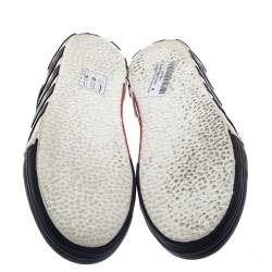 Pre Owned Off-White Black/White Canvas Vulcanized Striped Low Top Sneakers Size 40