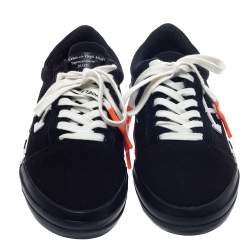 Pre Owned Off-White Black/White Canvas Vulcanized Striped Low Top Sneakers Size 40
