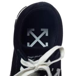 Pre Owned Off-White Black/White Canvas Vulcanized Striped Low Top Sneakers Size 40