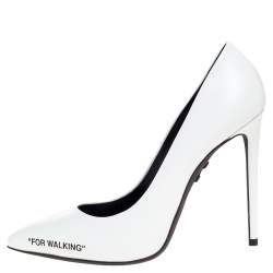 Pre Owned Off-White White Leather Pointed Toe Pumps Size 39