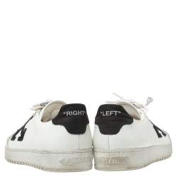 Pre Owned حذاء رياضي أوف وايت كاري أوفر جلد أبيض/أسود بعنق منخفض مقاس 38