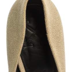 Pre Owned Off-White Beige Canvas Pointed Toe Pumps Size 39