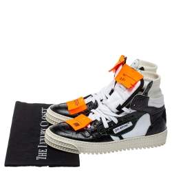 مملوكة مسبقًا حذاء رياضي أوف وايت أوف كورت 3.0 كانفاس وجلد أسود/ أبيض مقاس 38