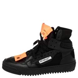 Pre Owned حذاء رياضي أوف وايت "أوف كورت 3.0" جلد و كانفاس أسود مقاس 36