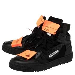 Pre Owned حذاء رياضي أوف وايت "أوف كورت 3.0" جلد و كانفاس أسود مقاس 36