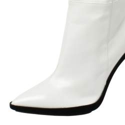 Pre Owned Off-White White Leather For Walking Thigh High Boots Size 37