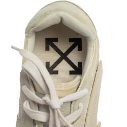 Off-White Grey/White Fabric And Suede Arrow Running Low Top Sneakers Size 38