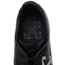Pre Owned Off White Black Leather And Suede  Low-Top Sneaker Size 39