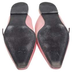 Pre Owned Off-White Pink/Yellow Satin Flat Sandals Size 39
