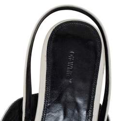 Pre Owned Off-White c/o Virgil Abloh White Leather Slingback Flats Size 38