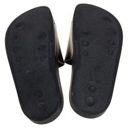 Pre Owned Off-White Black Rubber OFF Slide Sandals Size 38