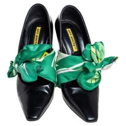 Pre Owned Off-White  Black Leather  Mary Jane Pointed Toe  Pumps Size 40