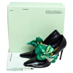 Pre Owned Off-White  Black Leather  Mary Jane Pointed Toe  Pumps Size 40