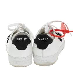 Pre Owned Off-White White/Black Leather And Suede 2.0 Low Top Sneakers Size 38