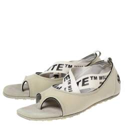 Pre Owned Off-White c/o Virgil Abloh Grey Fabric Yoga Flats Size 37