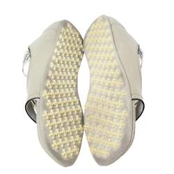 Pre Owned Off-White c/o Virgil Abloh Grey Fabric Yoga Flats Size 37