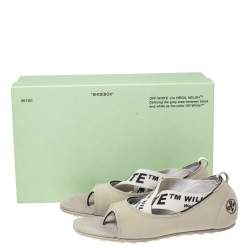 Pre Owned Off-White c/o Virgil Abloh Grey Fabric Yoga Flats Size 37