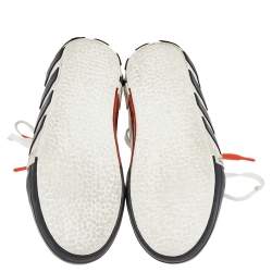 Pre Owned Off-White Black/White Canvas and Suede Vulcanized Striped Low Top Sneakers Size 36