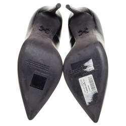 Pre Owned Off-White Black Leather For Walking Pointed Toe Pumps Size 39
