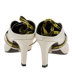 Off-White White Leather Mule Sandals Size 38
