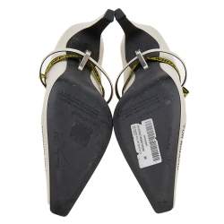 Off-White White Leather Mule Sandals Size 38