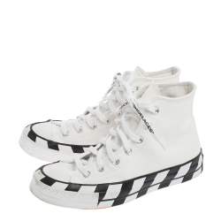 Pre Owned Off-White  White Canvas High Top Sneakers Size 38