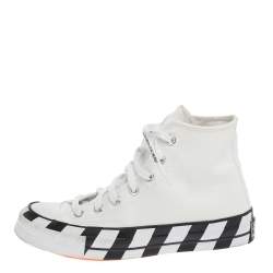Pre Owned Off-White  White Canvas High Top Sneakers Size 38
