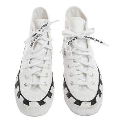 Pre Owned Off-White  White Canvas High Top Sneakers Size 38