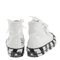 Pre Owned Off-White  White Canvas High Top Sneakers Size 38