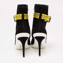 Pre Owned Off-White Black Suede Off-White Co Virgil Abloh Ankle Boots Size 38
