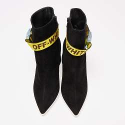 Pre Owned Off-White Black Suede Off-White Co Virgil Abloh Ankle Boots Size 38