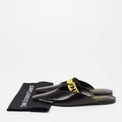 Off-White Black Leather Mule Sandals Size 41
