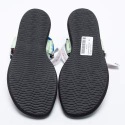 Off-White Multicolor Leather and Canvas Velcro Trek Flat Sandals Size 38