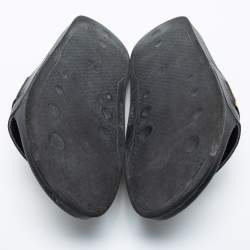 Pre Owned Off-White Black Rubber C/O VIRGIL Slide Sandals Size 38