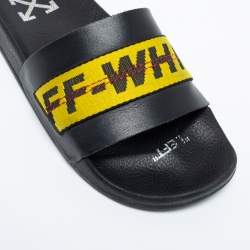 Pre Owned Off-White Black Rubber C/O VIRGIL Slide Sandals Size 38