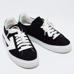 مملوكة مسبقًا حذاء رياضي أوف وايت سويدي أسود سهم بعنق منخفض مقاس 39