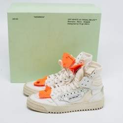 Pre Owned Off-White White Leather Off Court 3.0 High Top Sneakers Size 35