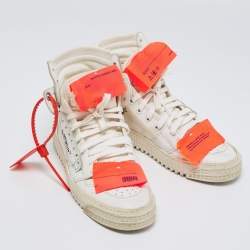 Pre Owned Off-White White Leather Off Court 3.0 High Top Sneakers Size 35