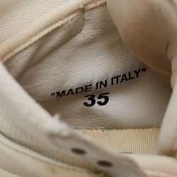 Pre Owned Off-White White Leather Off Court 3.0 High Top Sneakers Size 35