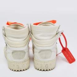 Pre Owned Off-White White Leather Off Court 3.0 High Top Sneakers Size 35