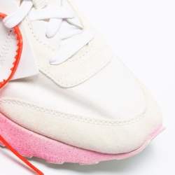 Pre Owned حذاء رياضي أوف وايت أتش جي رانر سويدي وقماش أبيض متدرج مقاس 40