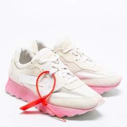 Pre Owned حذاء رياضي أوف وايت أتش جي رانر سويدي وقماش أبيض متدرج مقاس 40