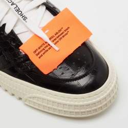 Pre Owned  Off-White White/Black Leather And Canvas Off Court 3.0 High Top Sneakers Size 40