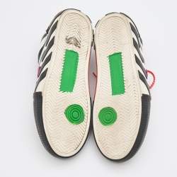 Off-White Black/White Canvas and Suede Vulcanized Striped Low Top Sneakers Size 38